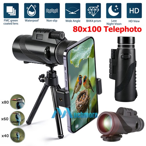 80x100 telescopio monocular - hd,